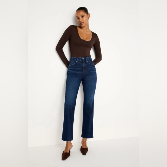 Good American Always Fits Good Curve Straight Jeans Size 6/12 - Picture 2 of 7